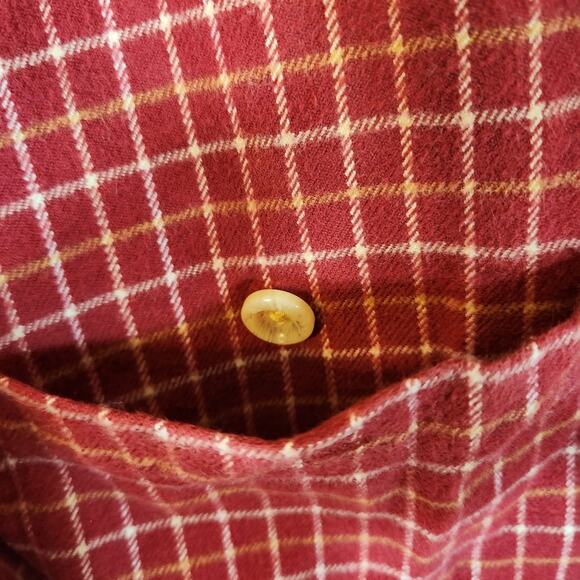 DENIM & COMPANY Red Yellow Plaid Flannel Shacket zip up, Mens medium - Picture 7 of 11